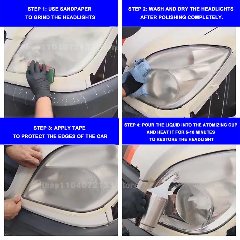 Car Headlight Restoration Polishing Kits Headlamp Cleaning Polishing Set 800G Headlight Scratch Remover Repair Oxidation Liquid
