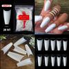 500PCS Natural Transparent Ballerina Almond  Round End Full/Half Ballet Coffin French False Nail Tips Fake Toenail Tip Manicure