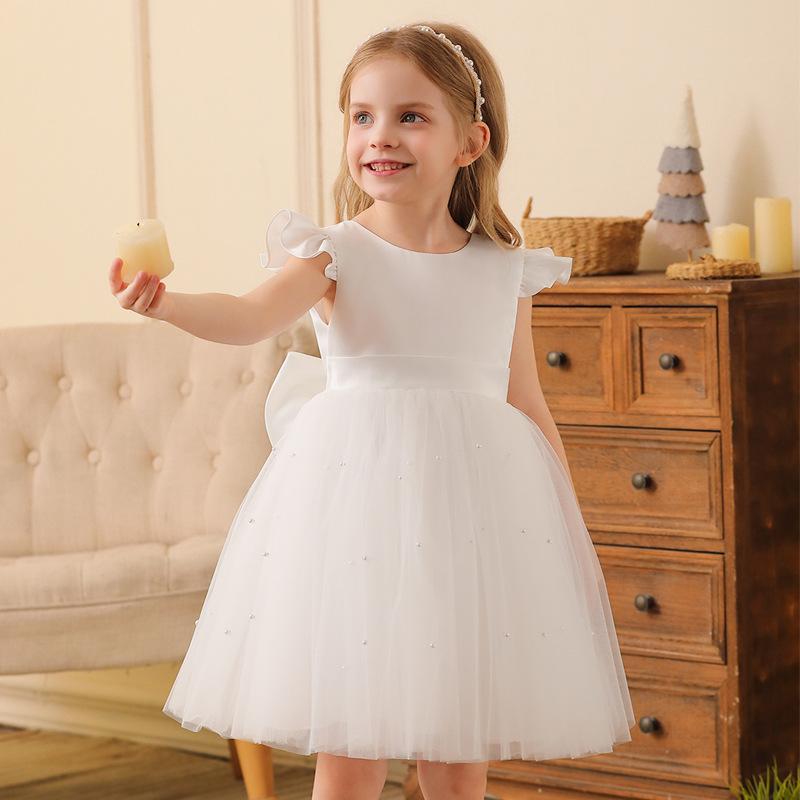 Little Girls Puffy Princess Dress Kids Party Wedding Flower Girl Tutu Dress