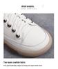 Women's White Genuine Leather Sneakers, 2025 Spring/Summer Korean Style, Hollow Out Slip-on Flats, Soft Sole, Casual Sports Skate Shoes