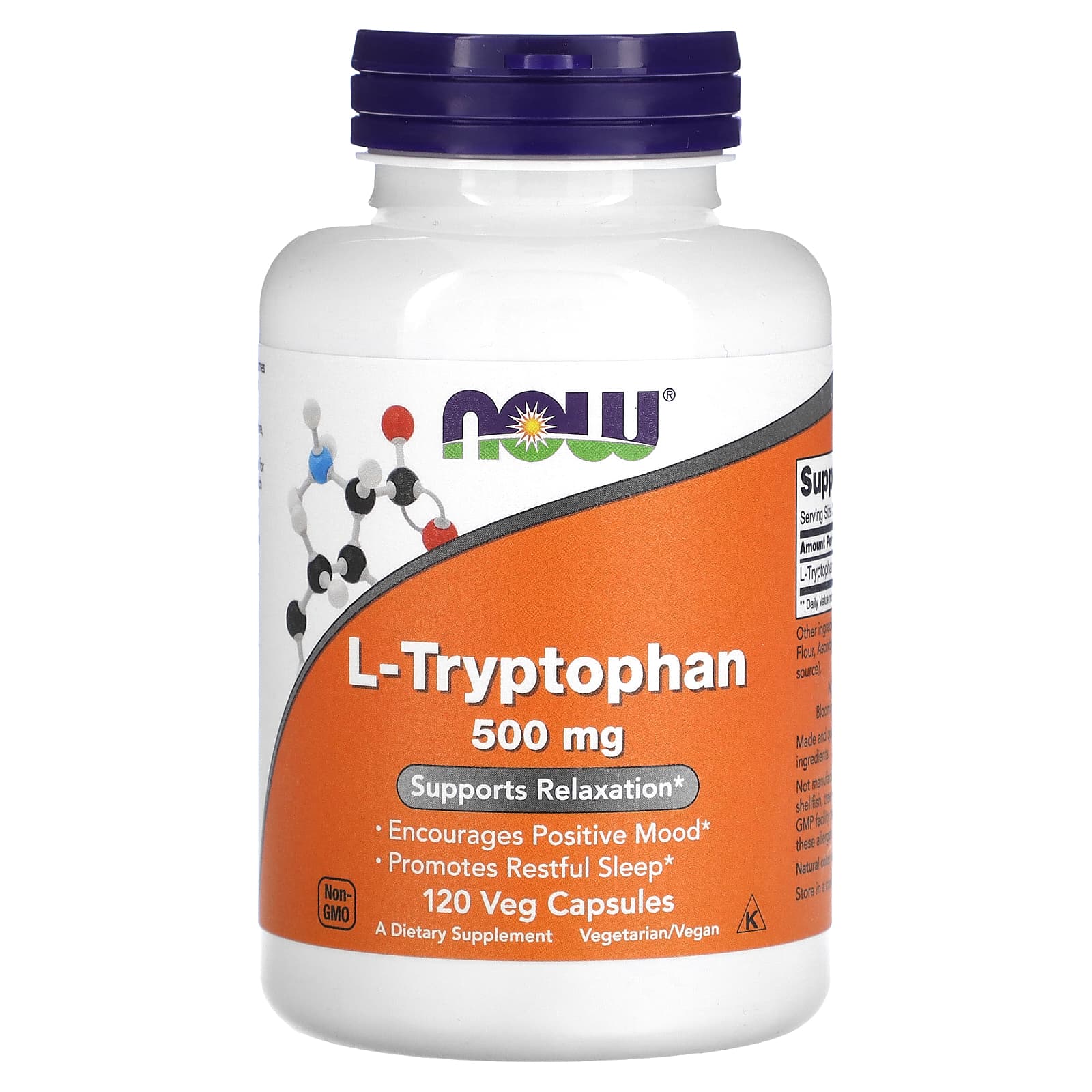 

L-Tryptophan, 500Mg, 120 Veggie Caps
