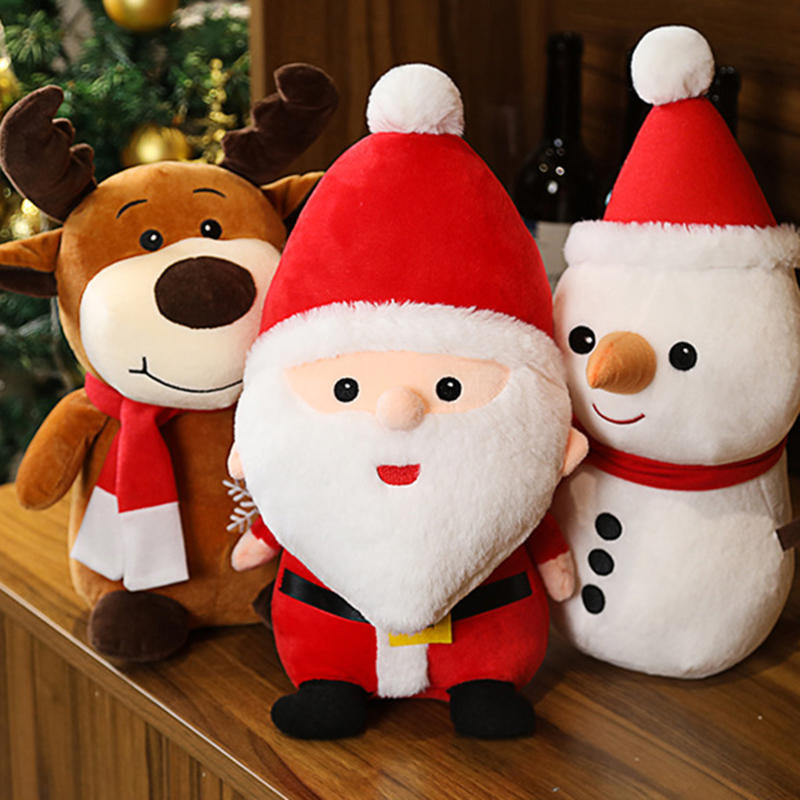 Cartoon Santa Claus Plush Toy Stuffed Elk Snowman Animal Pillow Dolls Christmas Gifts For Children Birthday Decor