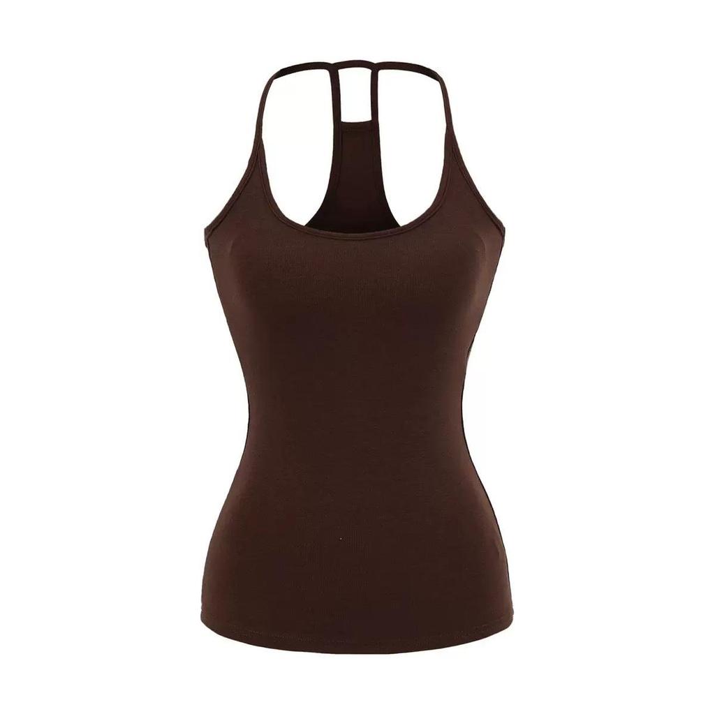 Women's Cross-border Yoga Set: Bare Feel Sports Tank with Chest Pads & High Elastic Flared Fitness Pants