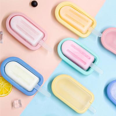 Homemade Ice Cream Gelato Mould Silicone Popsicle Mould DIY Ice Cream Tools Mini Long Cake Mould with Lid