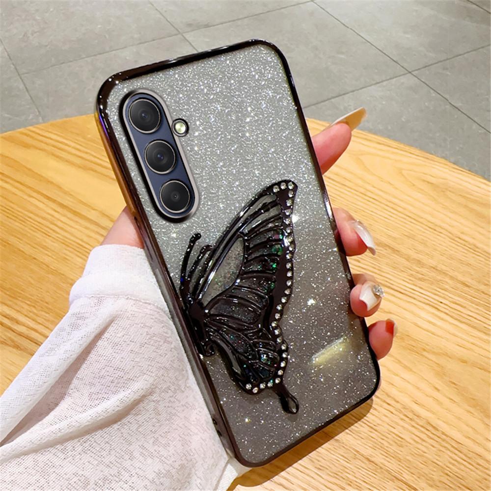 Gradient Butterfly Quicksand Phone Case For Samsung Galaxy M55 M54 M34 M14 M53 M52 M51 M23 M33 M21 M31 F15 Soft Silicone Cover