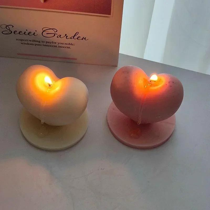 Nová 3D silikonová forma na svíčku Láska DIY ručně vyráběná forma na mýdlo, sádru ve tvaru srdce na výrobu svíček, Valentýnský dárek, potřeby pro výrobu