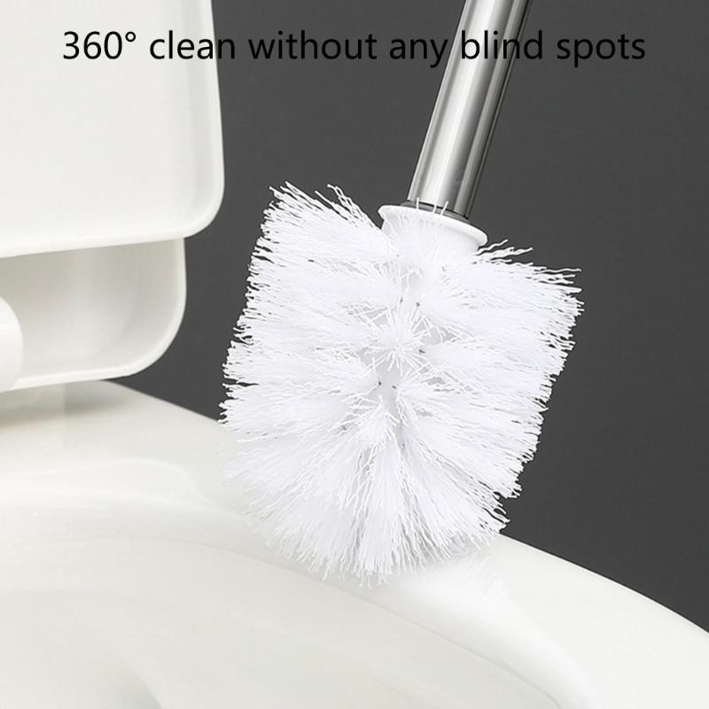4Pcs Household Toilet Bowl Brush Soft Bristles Toilet Cleaning Brush Stainless Steels Handle Deeply Cleaning Toilet Brush