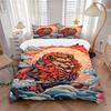 3pcs Lion Sunset Waves Duvet Cover Set, Cover For Bedroom Guest Room (1 Duvet Cover + 2 Pillowcase, Without Quilt), Yy250922167