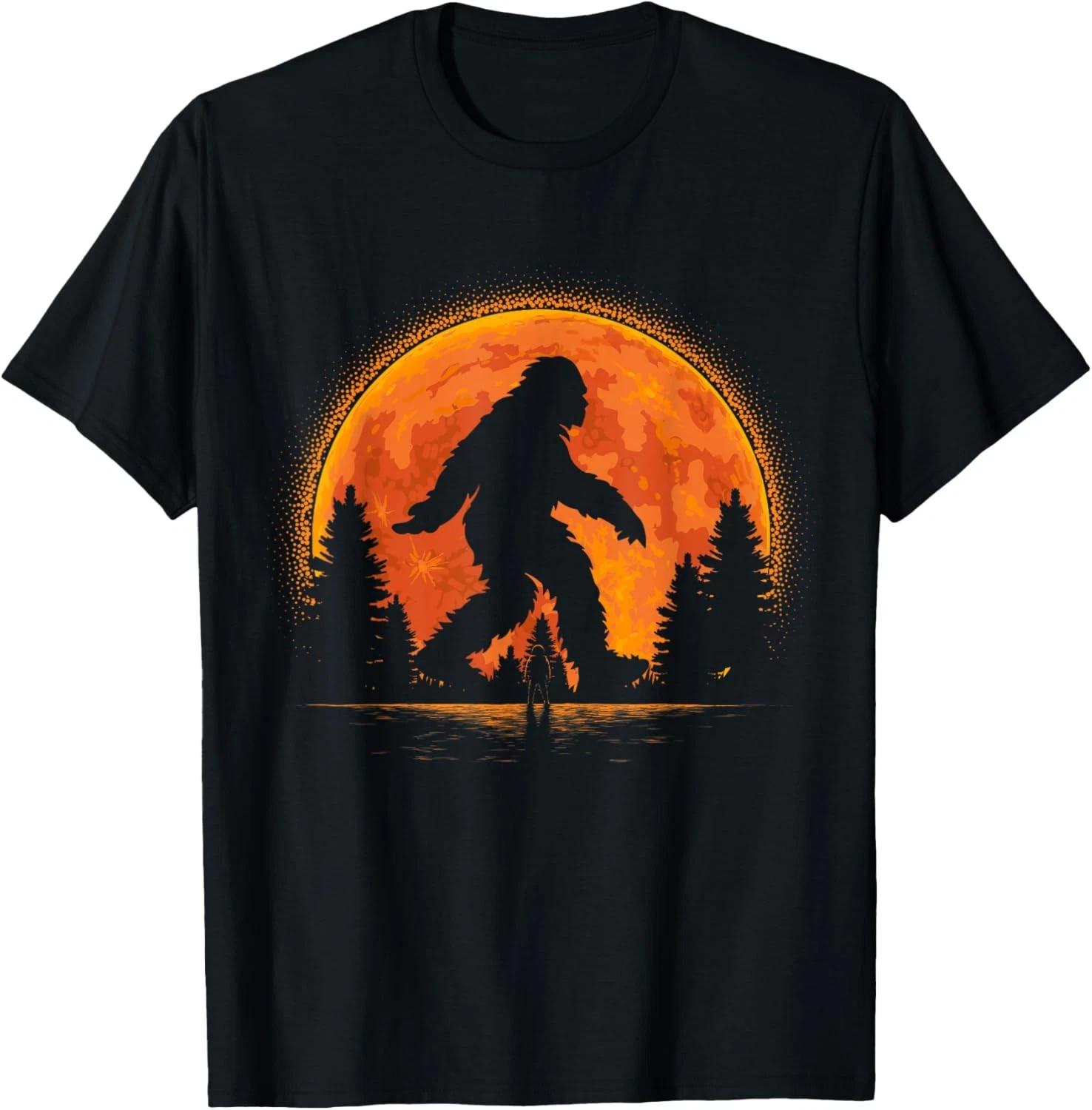 Bigfoot In Forest Sunset Graphic Sasquatch For Men Women T shirt 3XL