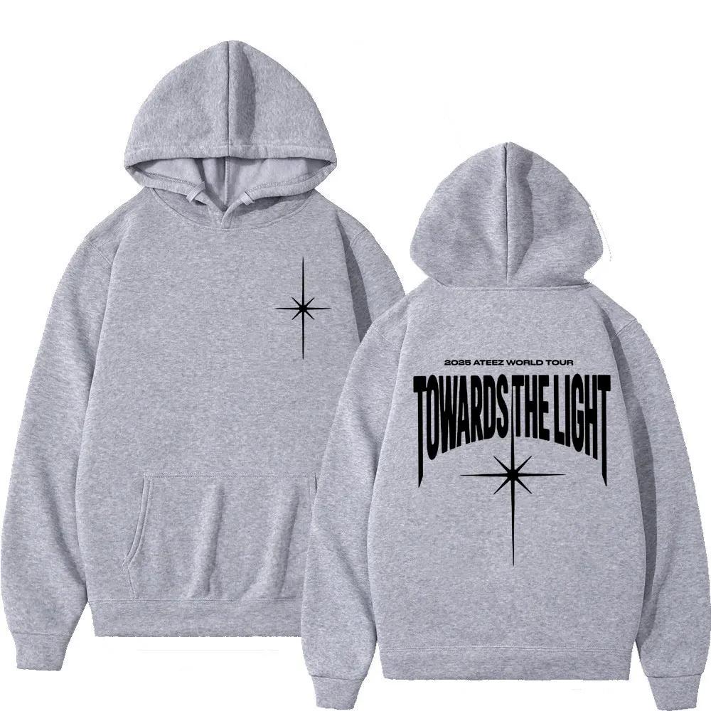 

Корейский K-pop Ateez Мировой тур Towards The Light Худи Мужской Женский Мода С длинным рукавом Оверсайз Толстовки Худи M