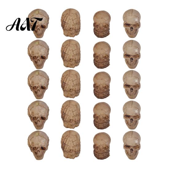 Miniature Horror Props 20Pcs Creative Skull Figurines, Cool Statues for Garden Bonsai DIY Halloween Scene Kit Decoration, Small Resin Crafts