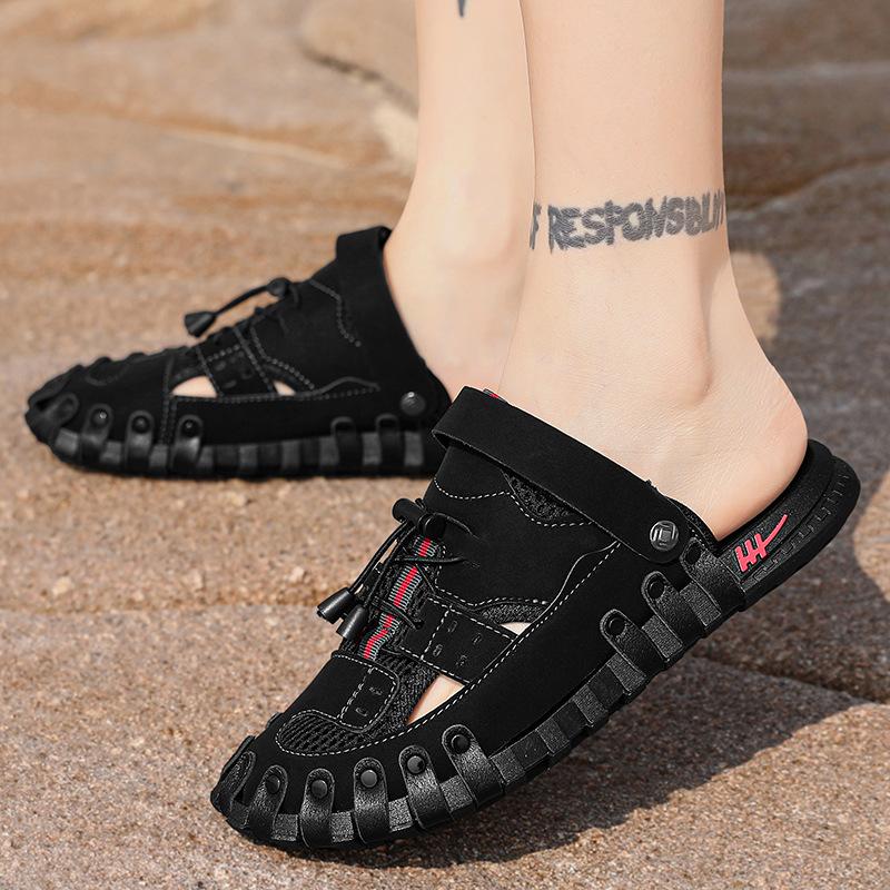 2025 Summer New Fashion Sandals Casual Non-slip Wear-resistant Outdoor Dual-purpose Cool Slippers Soft-soled Wading Beach Shoes