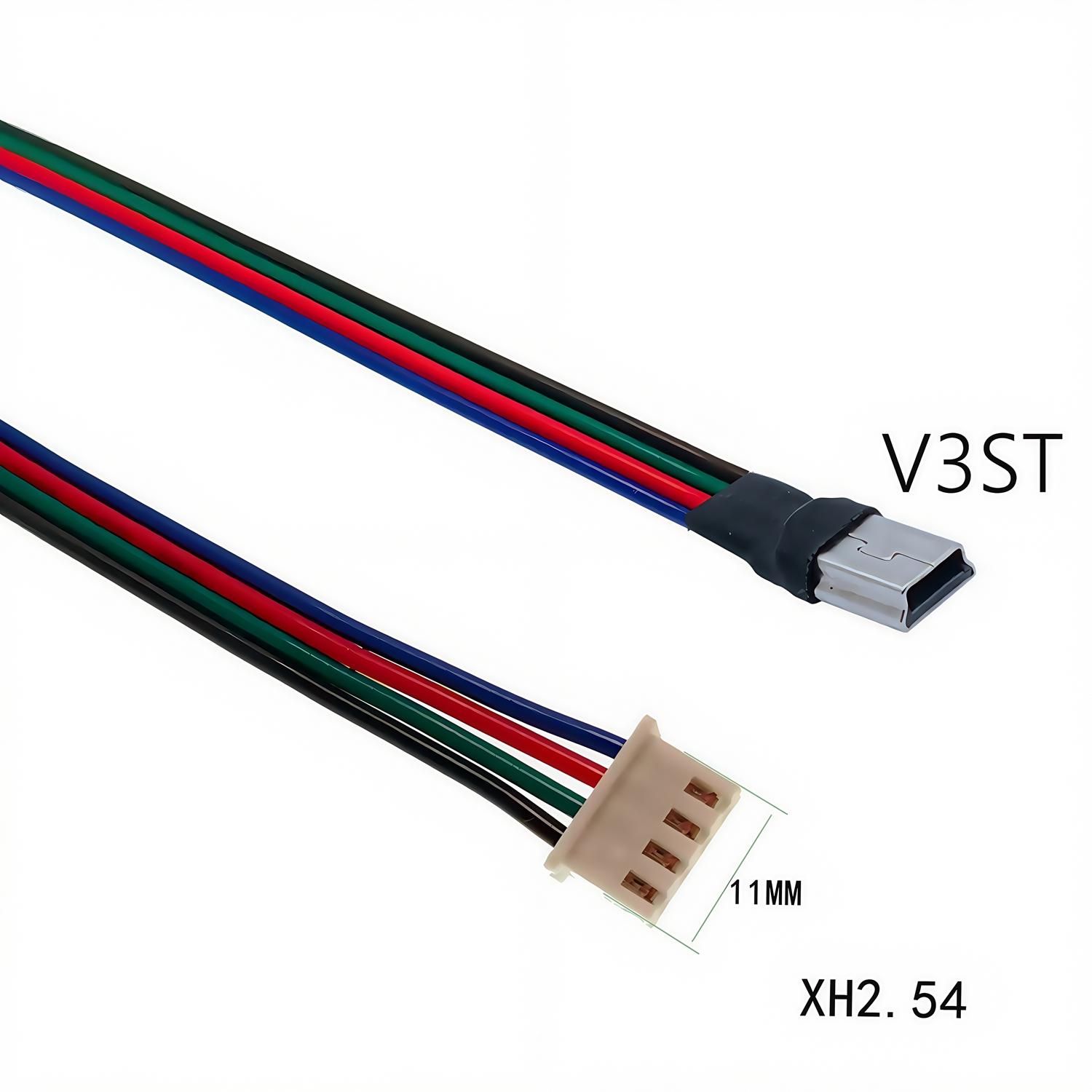 

4-core power cable, USB male and female connector to XH2.54-4P, micro mini usb type-c terminal adapter, 1 unit 30CM