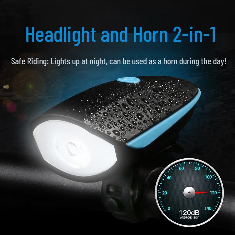 Cavalry USB Rechargeable Bike Front Light with Horn