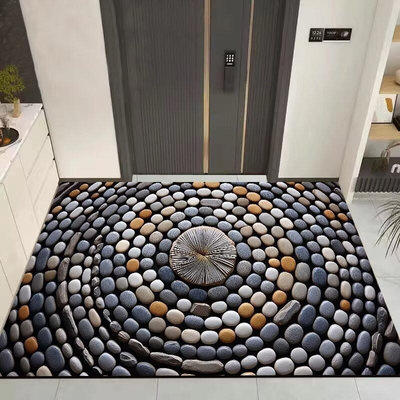 3D Kiesel Badezimmer Bodenmatte Rutschfest Schnelltrocknend Fußmatte Pflegeleicht Türvorleger