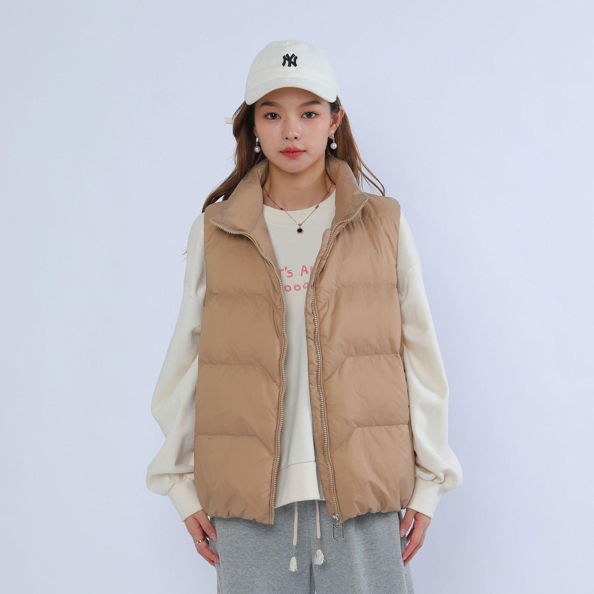 

Женский свободный один размер, корейский жилет со стоячим воротником, женская майка, новый простой пуховик L