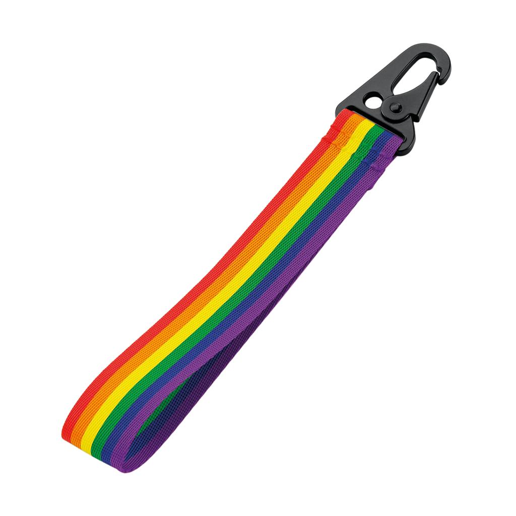 Bagbase Brandable Rainbow Striped Key Clip