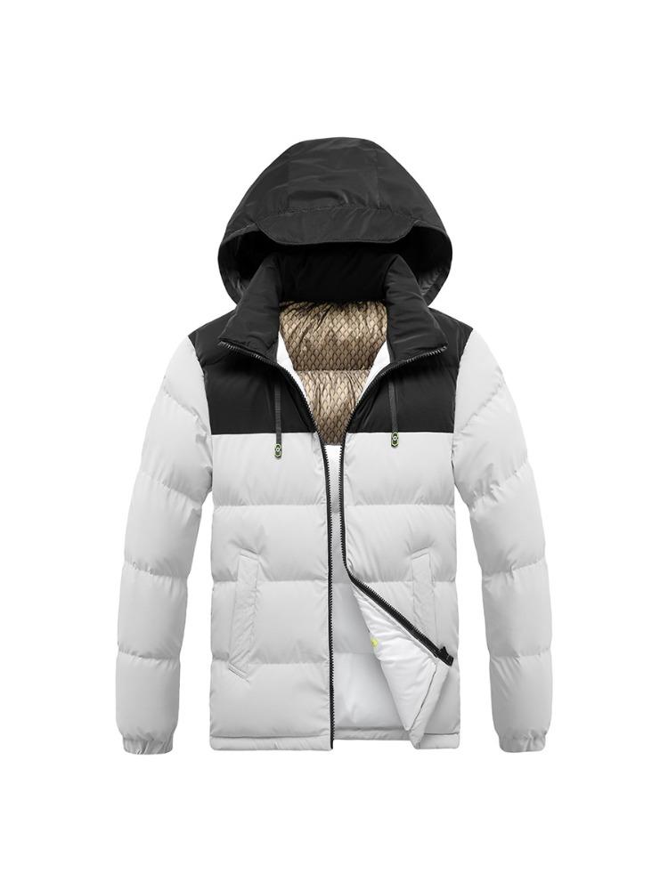 Light Cotton Jacket Men's Models Winter Hit The Colour Slim Removable Cap Thickened Hooded Comfortable and Versatile Jacket Men