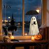 Seasonal Glass Stickers Halloween Witch/Ghost Window Clings, Removable Static Stickers, Waterproof PVC Decals, Fall Festival Ornaments Decorative for