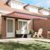 Retractable Awning Red and White 400 x 300 cm Fabric and Metal