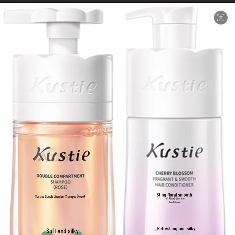 Kustie Petal Scented Hair Care Set - Rose Shampoo & Cherry Blossom Conditioner
