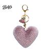 Heart Shaped Bag Ornament Plush Love Keychain for Backpack, Fuzzy Keyring Charm, Women Girls Handbags Decorative Accessory