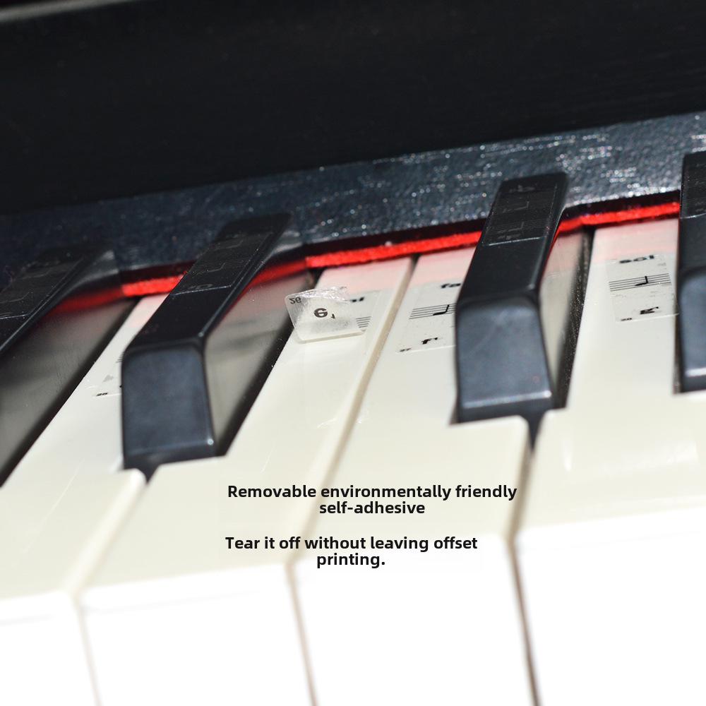 Genomskinliga klistermärken för pianotangenter för självstudier: Passar 88-, 61- & 54-tangenters klaviaturer