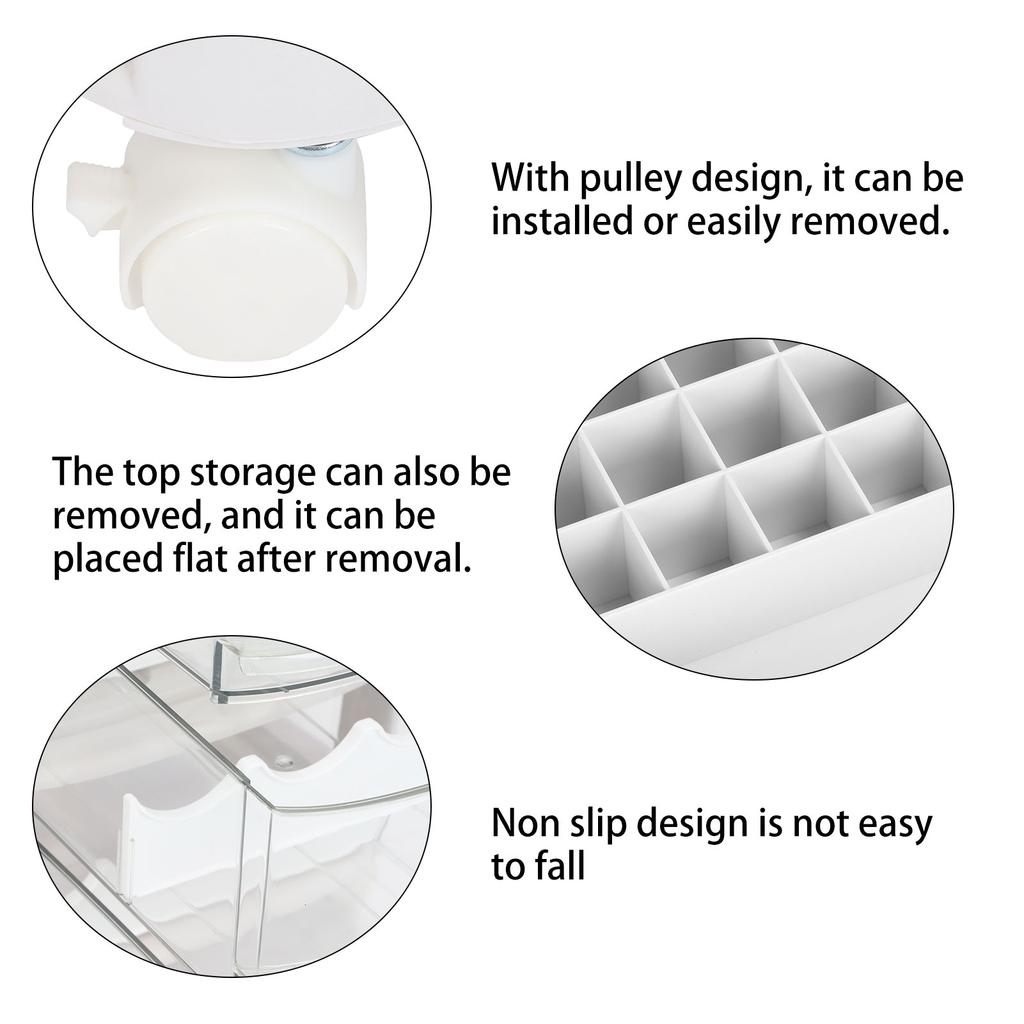 Nail Art Storage Box Multilayer Nail Polish Jewelry Cosmetic Storage Rack With 6 Drawers With Pulleys