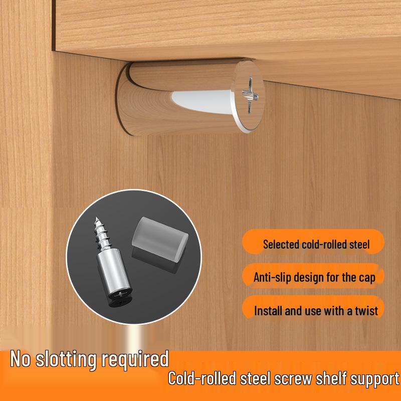 Integrated Self-Tapping Glass Shelf Bracket with Rubber Sleeve