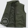 Wasserdichte Fleeceweste für Herren - Beidseitig, Dick, Mehrere Taschen, Outdoor-Gilet