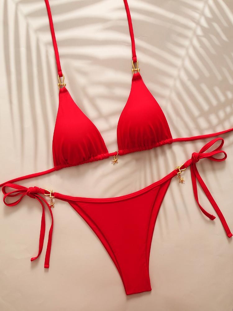 Mikrotrend Bikini 2026 Dam Badkläder Baddräkt Kvinna Triangel Låg Midja Bikiniset Tvådelade Dam Badkläder Strandkläder