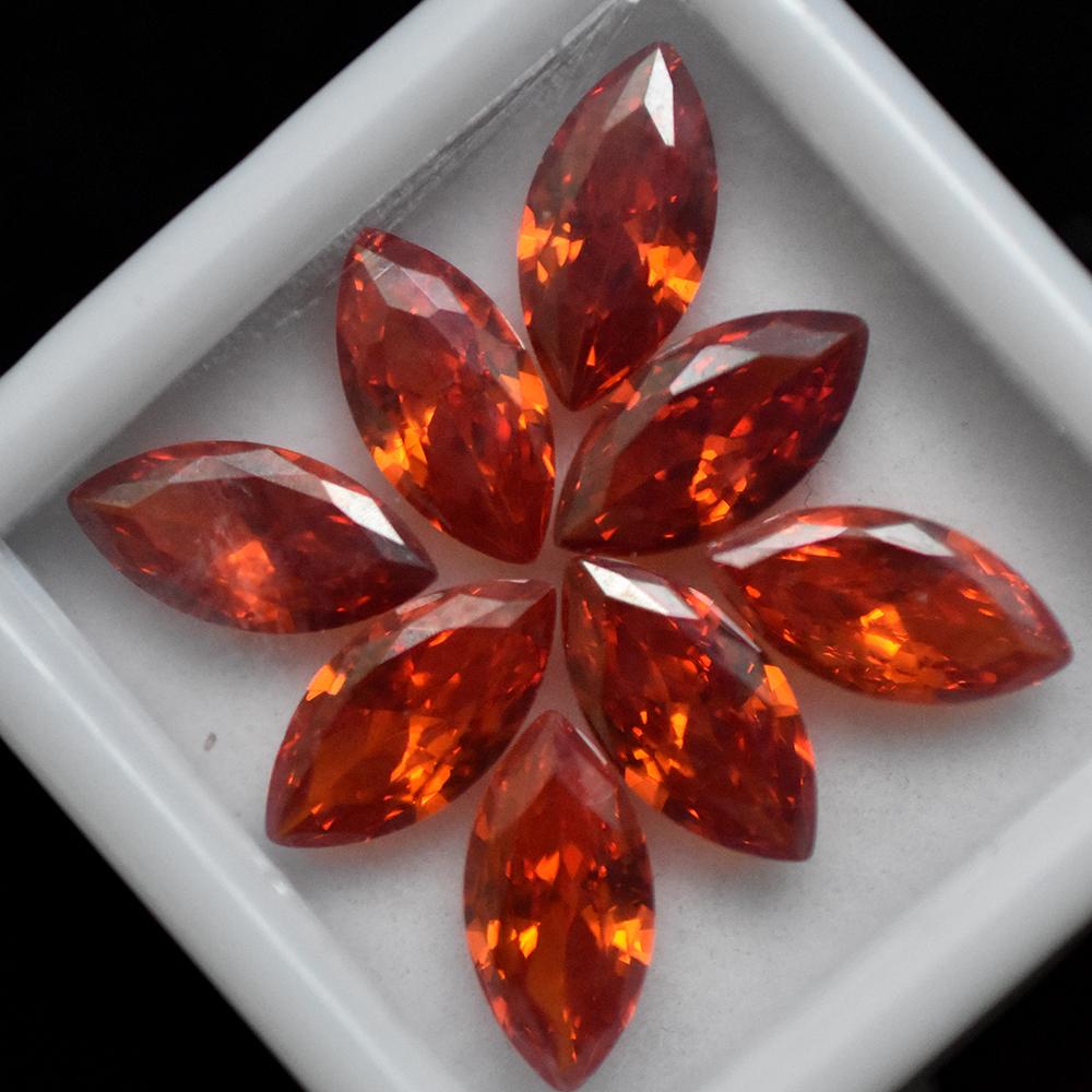 15 Pcs 10x5 mm Natural Orange Sapphire Marquise Cut Lot   Gems Free Gift