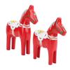 2pcs Hand Painted Swedish Wooden Horse Figurine Dalecarlian Horse Ornaments for Home Wedding Supplies
