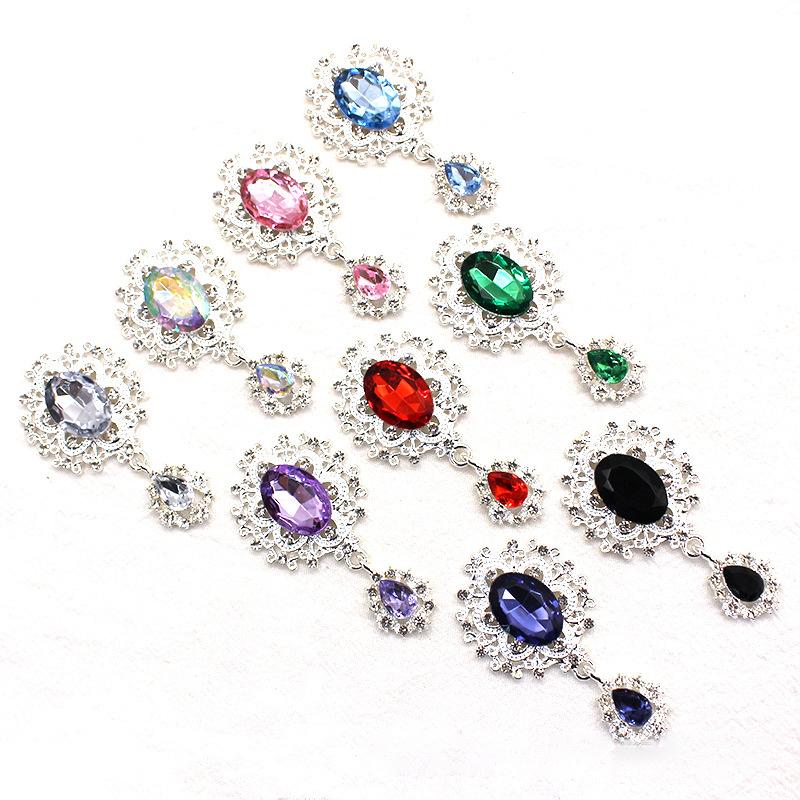 Diy Accessories Flower Plate Diamond Buckle Water Drop Gem Pendant Alloy Accessories Hair Accessories Headdress Material
