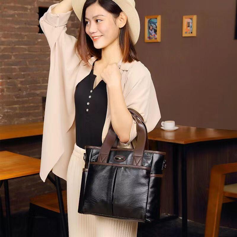 New Simple and Large Capacity Handbag  Korean Versatile Tote Bag  Shoulder Bag  Crossbody Bag  Soft Leather Bag  Women's Bag
