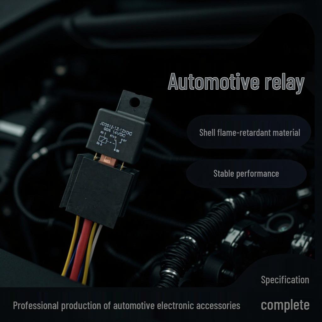 Automotive Relay with Socket & Pure Copper Wire - 4 Square Foot, 12V/24V/48V 80A