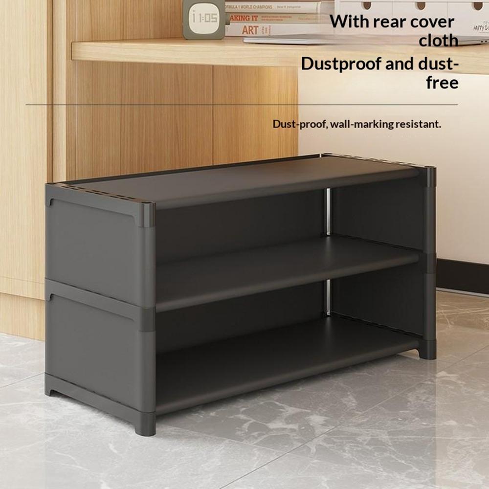 3 Tier 56.5cm Shoe Rack Space Saving Slim Under Desk Dorm Storage Organizer Multi-Function Dustproof