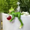 Frog Ornament Resin Decorative Cartoon Animal Hand-Painted Sitting Lying Down Standing Frog Figurines Garden Home Decor