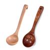 Ergonomic Wooden Spoon Ladle Kitchen Tool Long Hook-End Handle For Cooking Heatproof Design Ideal For Family Meals