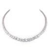 Tennis Necklace Chain Fancy Cut CZ Platinum Plated Collarbone Wedding Jewelry Classic Silver [LAVINA] Women's