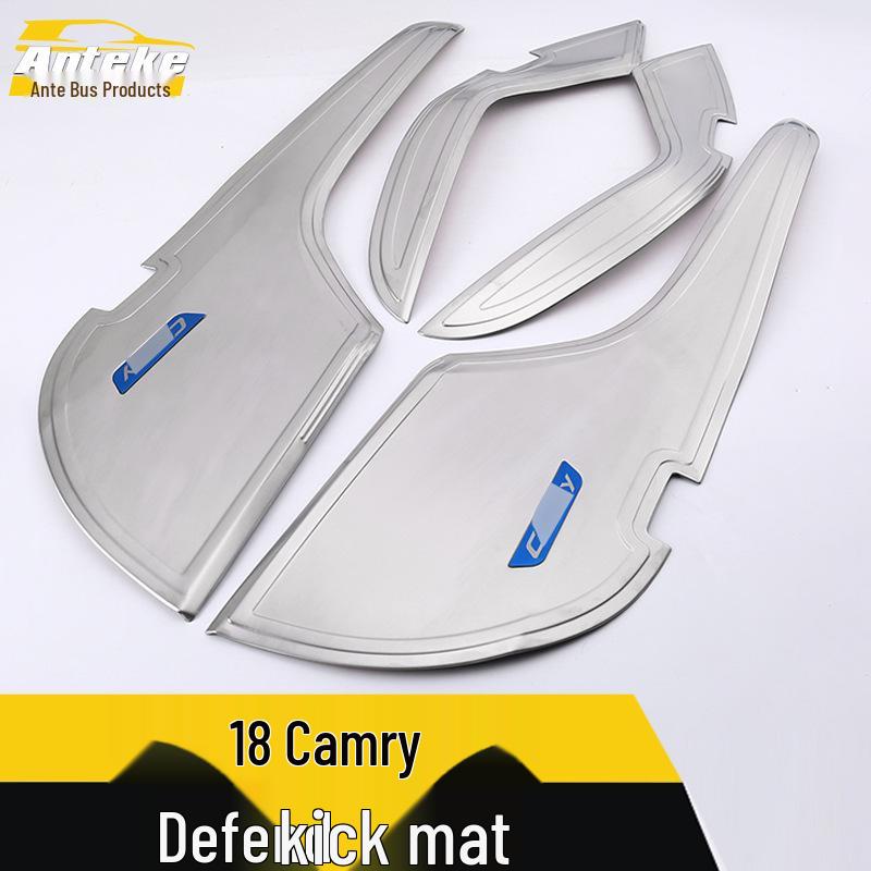 Stainless Steel Anti-Kick Pad & Decorative Sticker for 18 Camry Models – Door & Armrest Protection