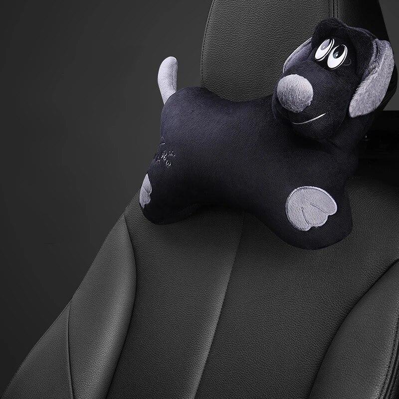 Universal Plush Car Neck Pillow Headrest Relief Neck Pressure Head Masssge Washable Cute Headrest Car Interior Supplies