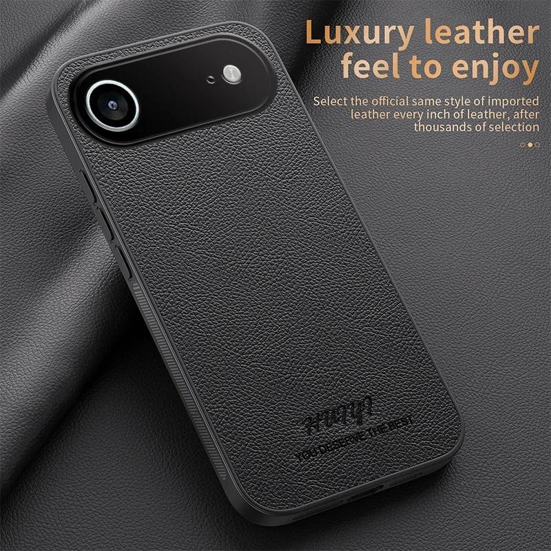 Car Magnetic Cover for Iphone 17 Pro Max 17 Air Luxury Leather Matte Soft Frame Protective Back Case for Iphone 17 16E 16Promax