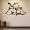 Iron Art Colorful Wine Glass Wall Art 2D Flat Wall Art Sculpture Wine Cup Wall Hanging  Living Room
