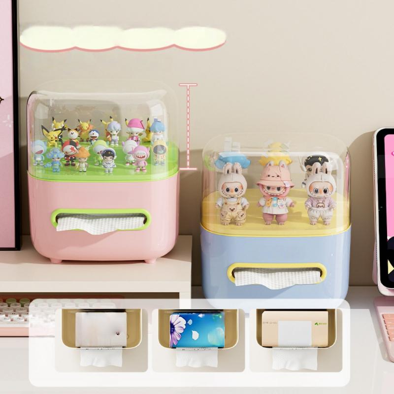 Multi functional sealed dustproof trendy toy storage box, office living room desktop tissue box, home decoration
