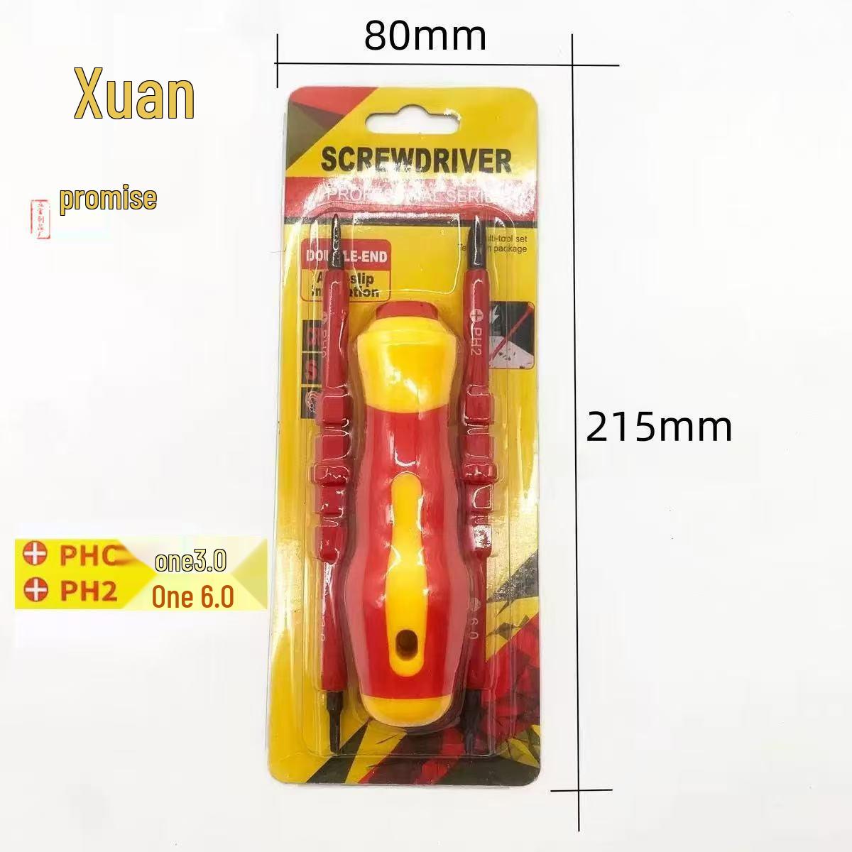 Изолированный 3-предметный набор отверток для электрика: 3-в-1 Крестовая и шлицевая