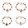 Santa Claus Crystal Beaded Bracelet Snowman Women Bangle Christmas Bracelets  Party Favor