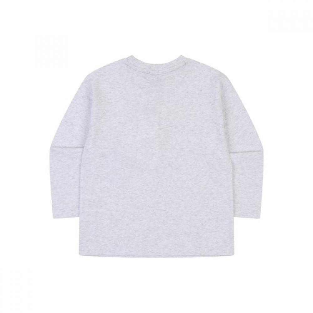 KANGOL KIDS PockeT Logo Long Sleeve T shirT Melange Gray Sa 0002