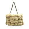 Used courregesShoulder Bag beige/Ivory fur/Suede Women