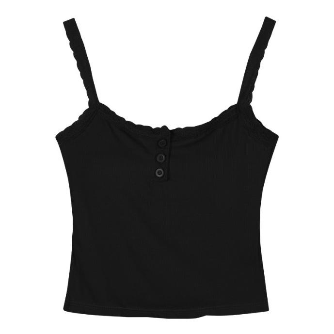 Lace Camisole Tank Top for Women - Summer Sexy Hot Girl Style with Chest Pad and Slimming Fit